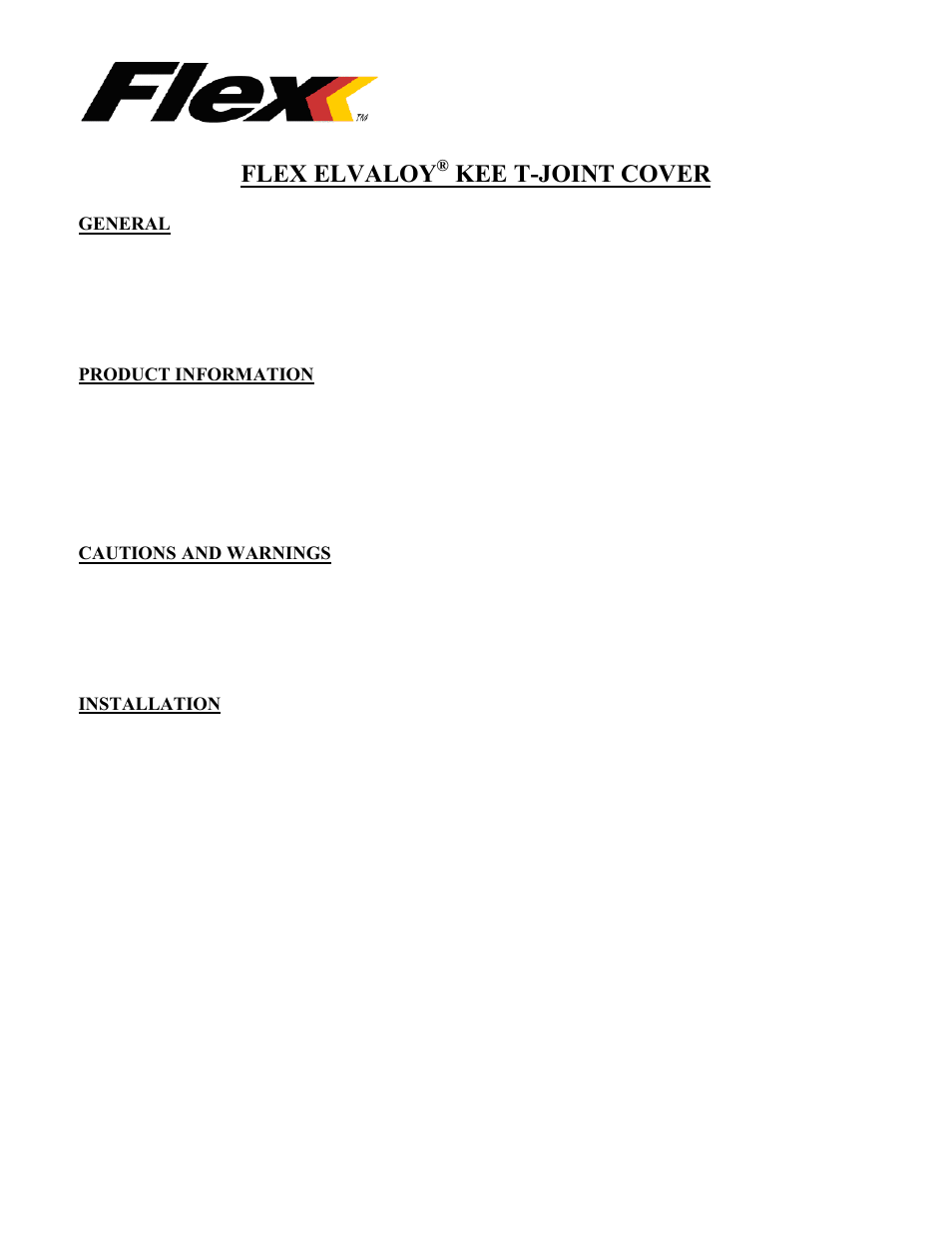 Flex T Joint Cover User Manual | 1 page