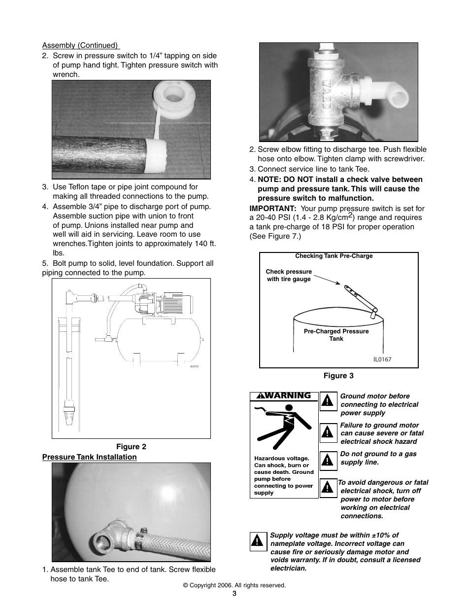 Flint & Walling FJ Shallow Well User Manual | Page 3 / 10