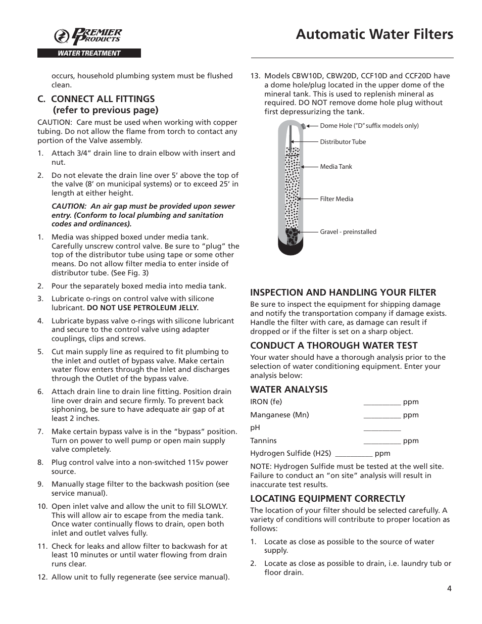 Automatic water filters | Flint & Walling CCF Series Air Induction Water Treatment Systems User Manual | Page 4 / 12