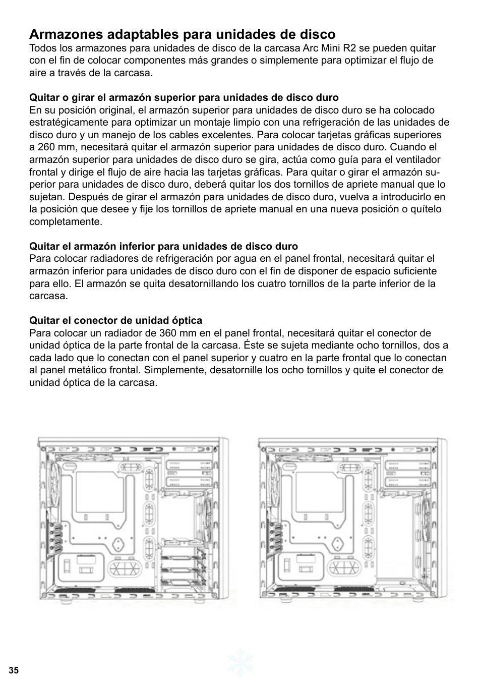 Armazones adaptables para unidades de disco | Fractal Design Arc Mini R2 User Manual | Page 36 / 45