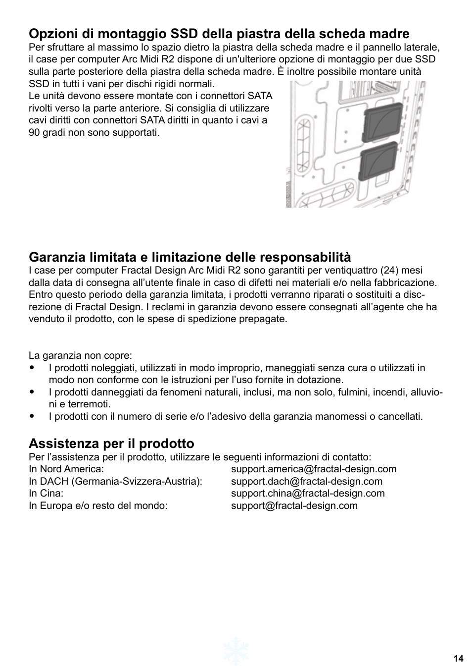 Assistenza per il prodotto | Fractal Design ARC Midi R2 Solid Side Panel User Manual | Page 15 / 39