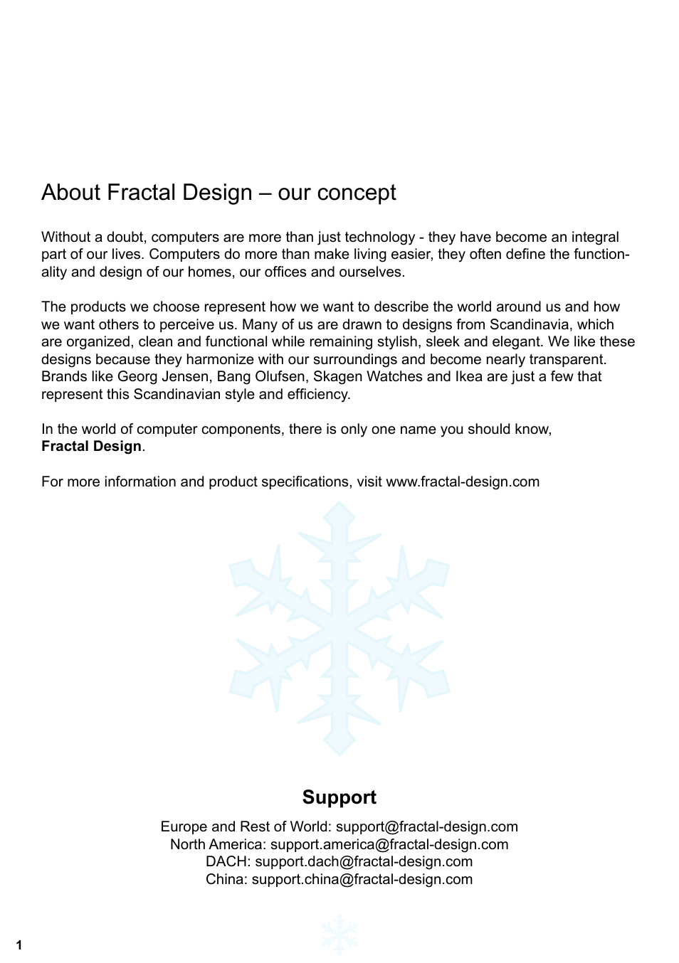 About fractal design – our concept, Support | Fractal Design ARC Midi R2 Solid Side Panel User Manual | Page 2 / 39