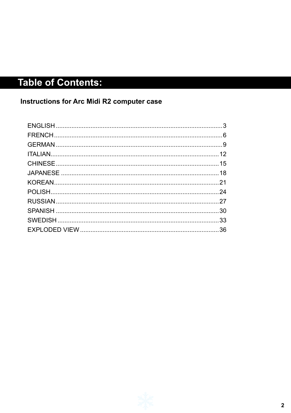 Fractal Design ARC Midi R2 Solid Side Panel User Manual | Page 3 / 39