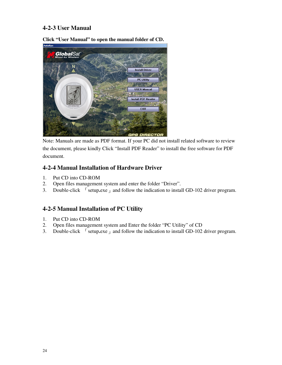 GLOBALSAT GD-102 User Manual User Manual | Page 24 / 46