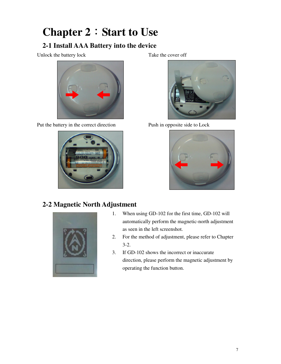 Chapter 2 ： ： ： ： start to use | GLOBALSAT GD-102 User Manual User Manual | Page 7 / 46