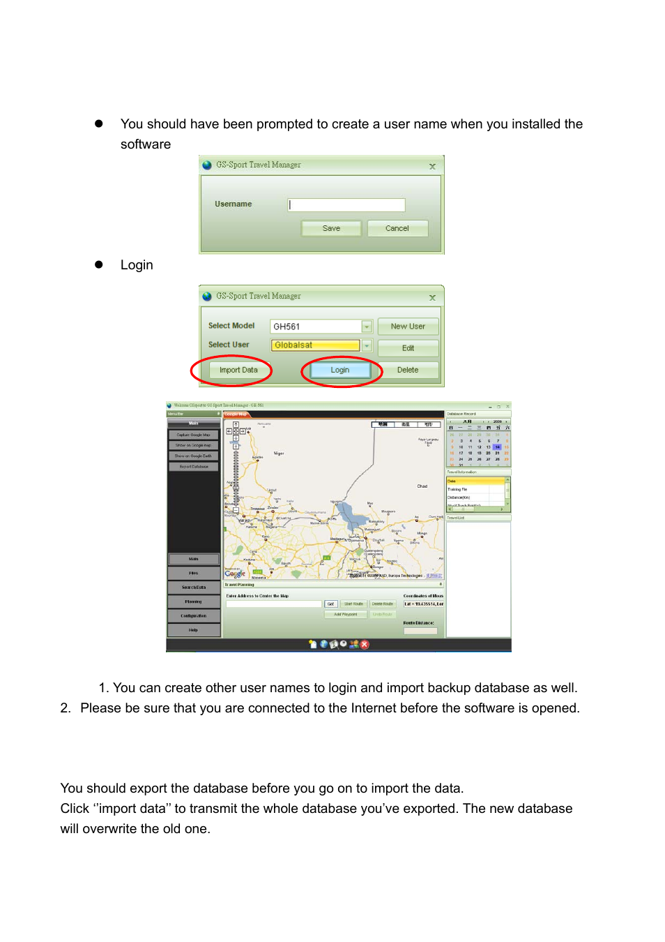 2 how to use the gs-sport travel manager software | GLOBALSAT GH-561 User Manual User Manual | Page 25 / 48