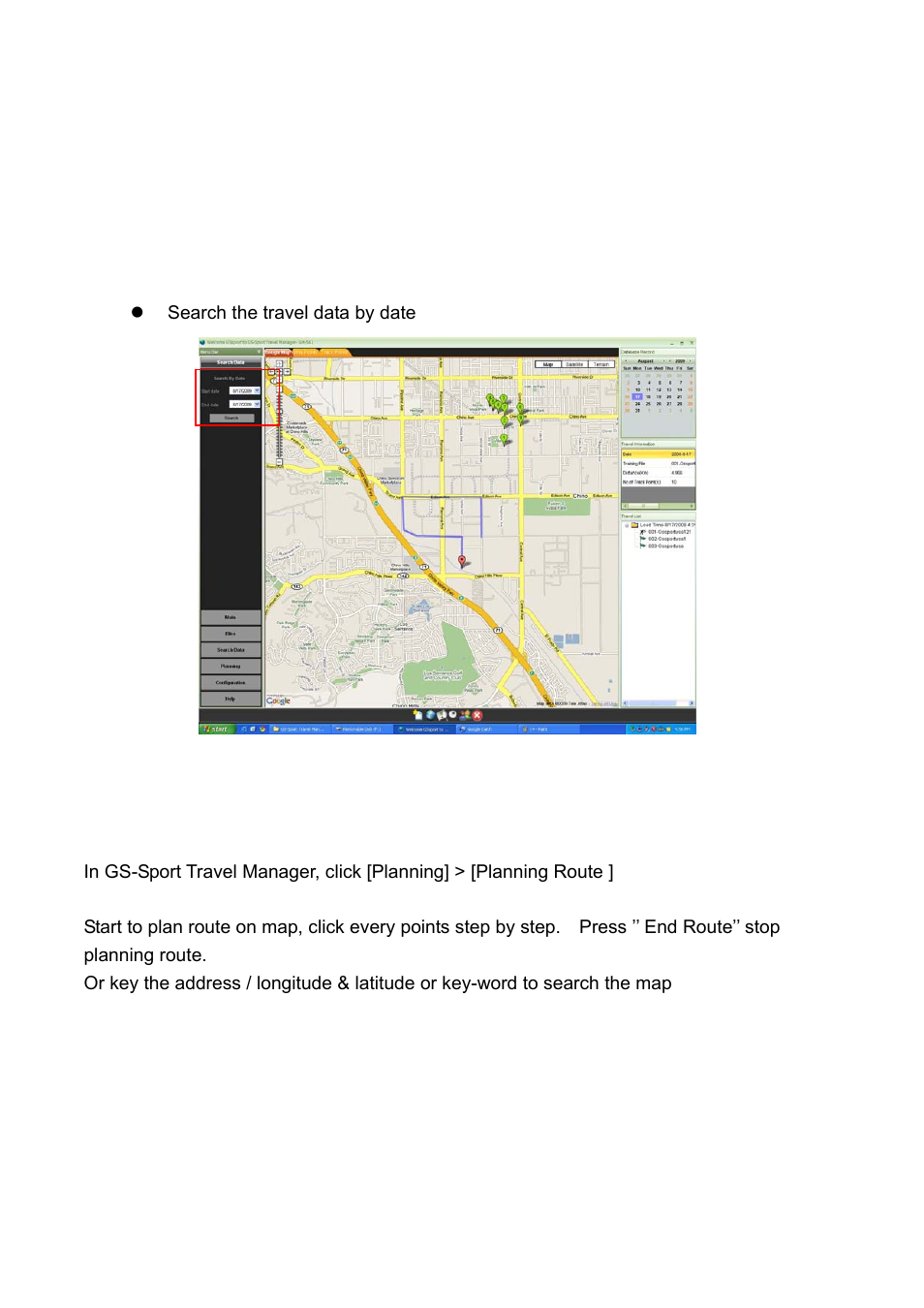 6 search menu, 1 planning menu | GLOBALSAT GH-561 User Manual User Manual | Page 34 / 48