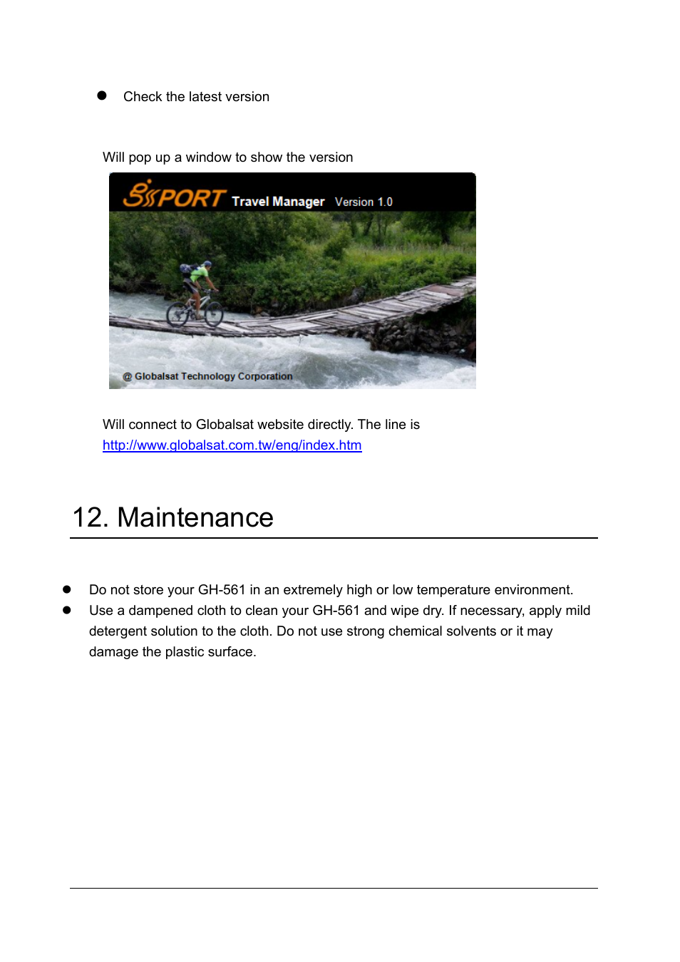 Maintenance | GLOBALSAT GH-561 User Manual User Manual | Page 44 / 48