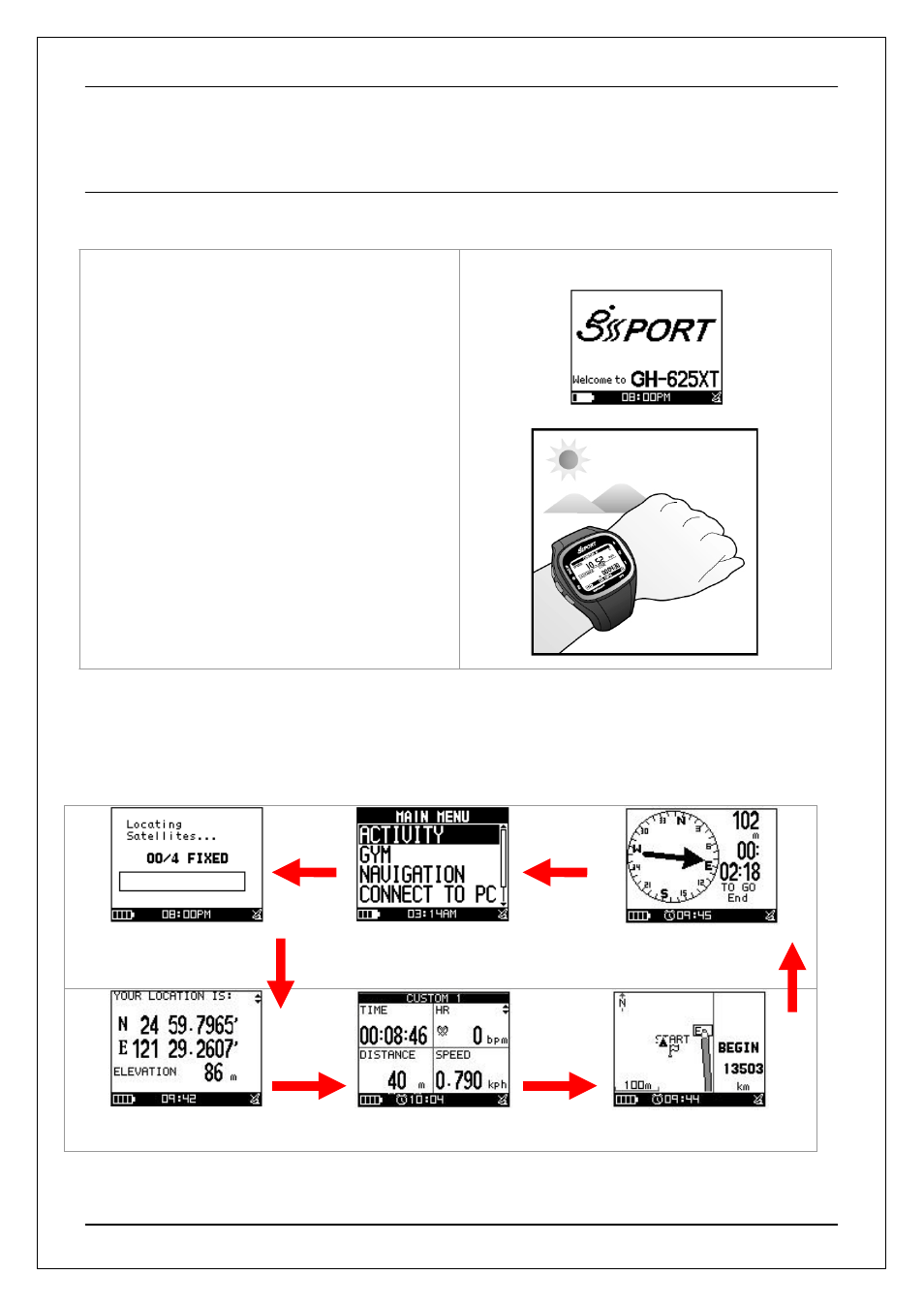 Getting start, 1 starting up your gh-625xt, 2 change the page | GLOBALSAT GH-625XT v3.0 User manual User Manual | Page 13 / 46