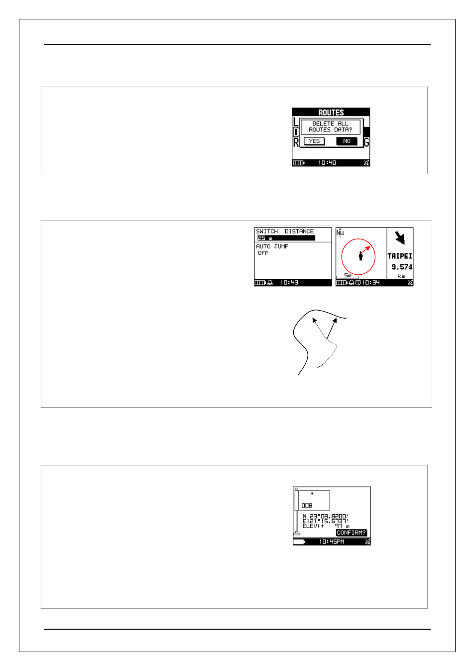 3 save waypoint, 2 delete all, 3 routes setting | GLOBALSAT GH-625XT v3.0 User manual User Manual | Page 35 / 46