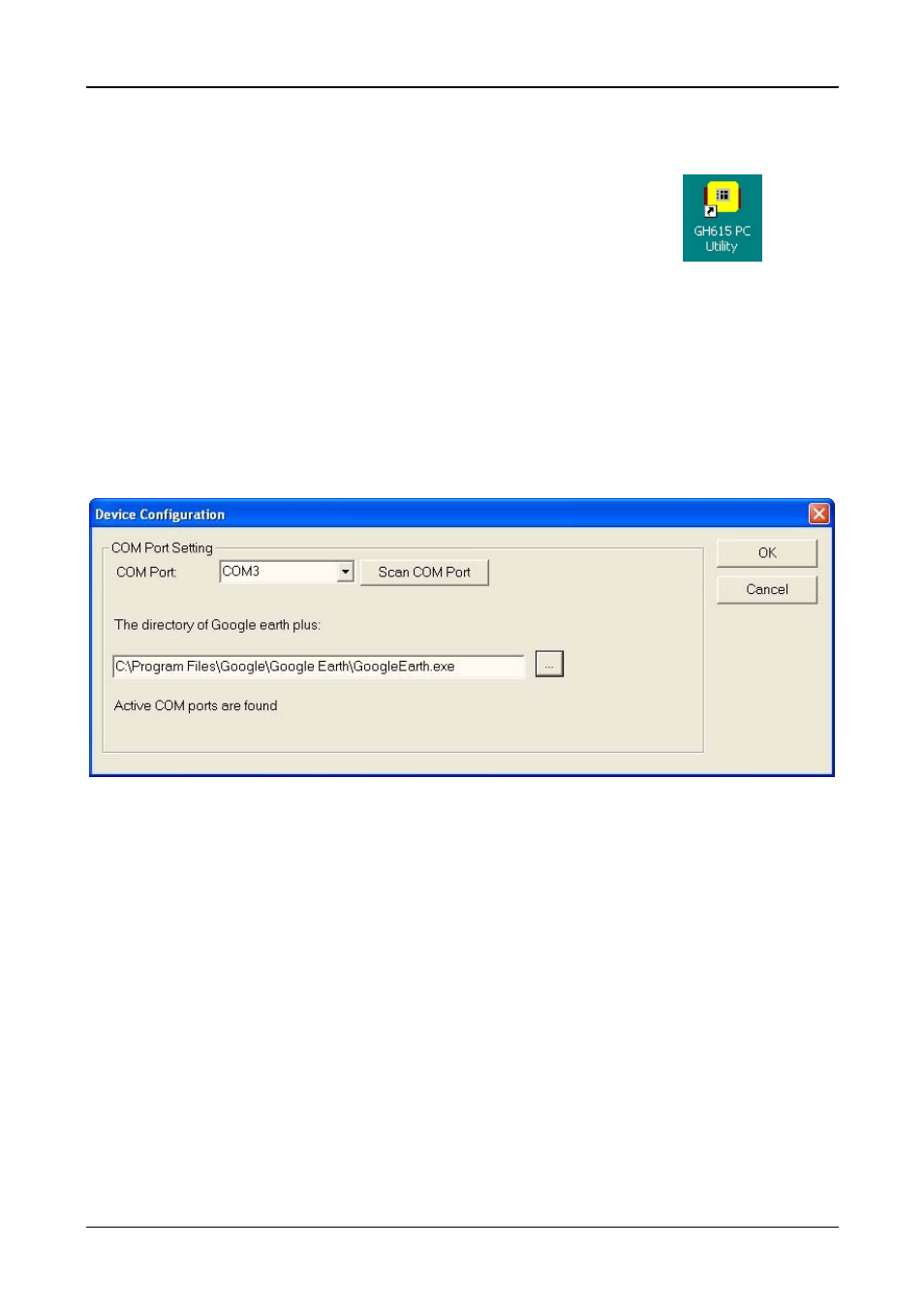 Run the pc utility, Scan com port | GLOBALSAT GH-615 User Manual User Manual | Page 34 / 52
