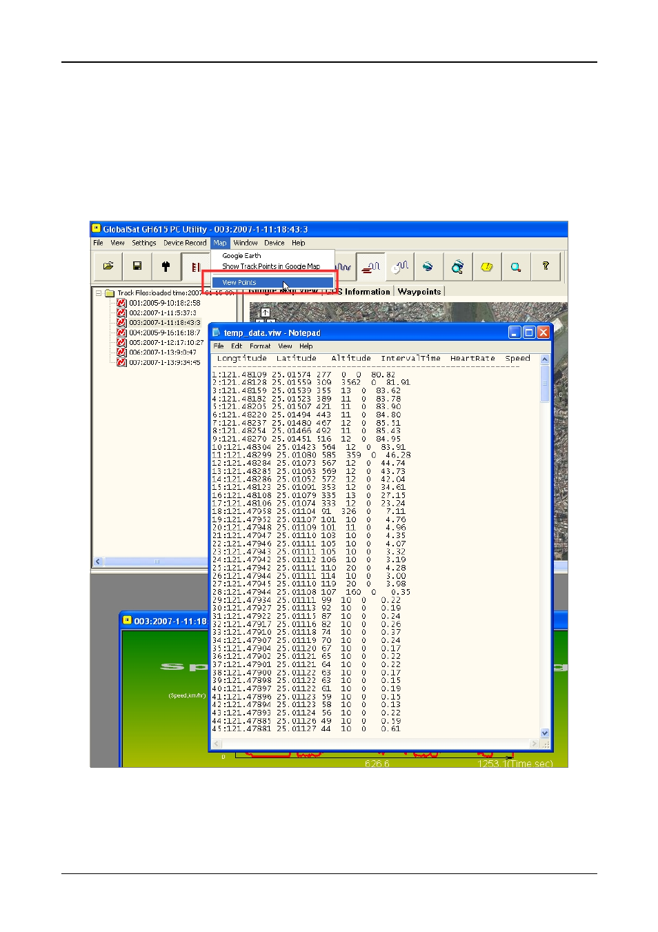 View track points information for details | GLOBALSAT GH-615 User Manual User Manual | Page 45 / 52