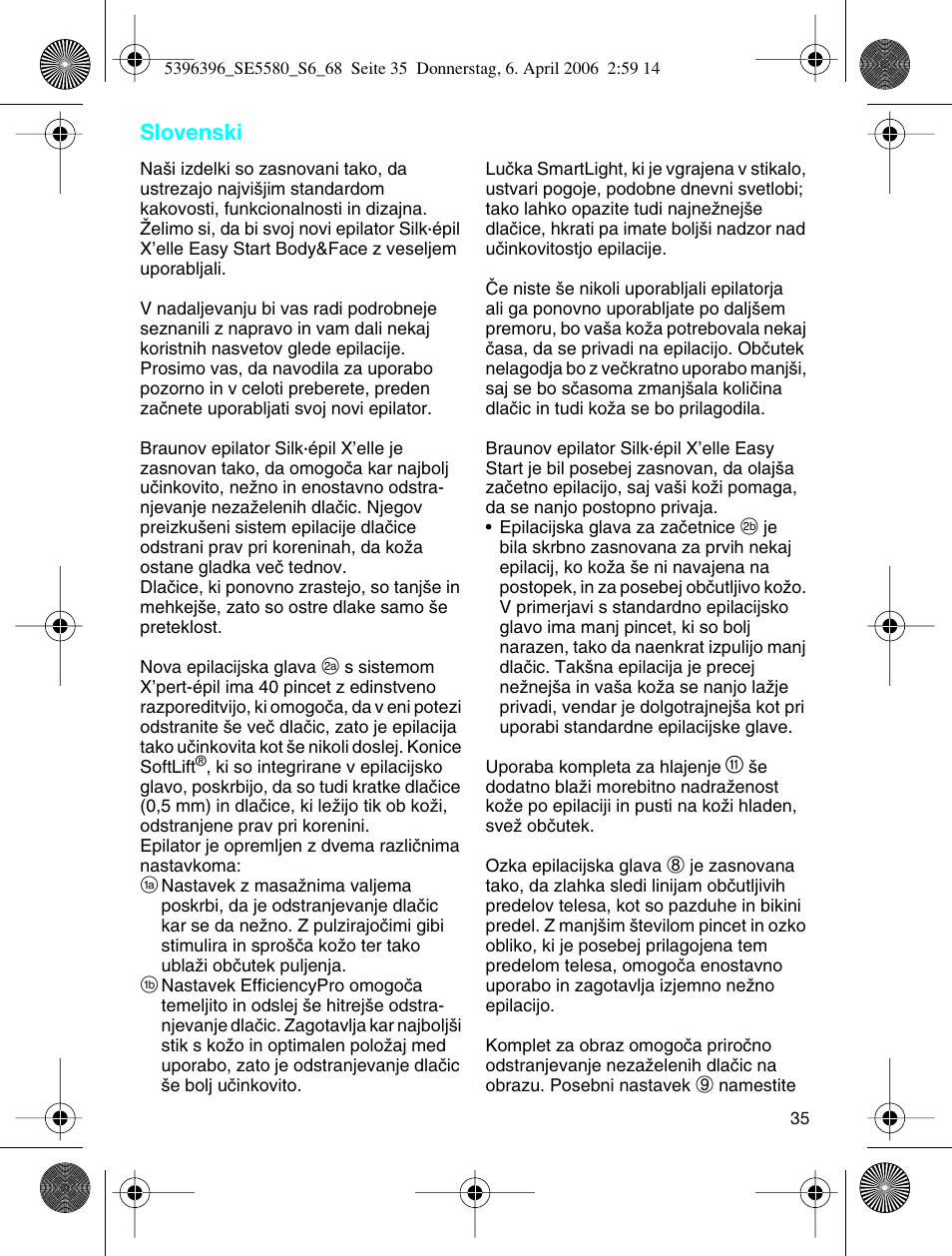 Slovenski | Braun 5680 User Manual | Page 34 / 67