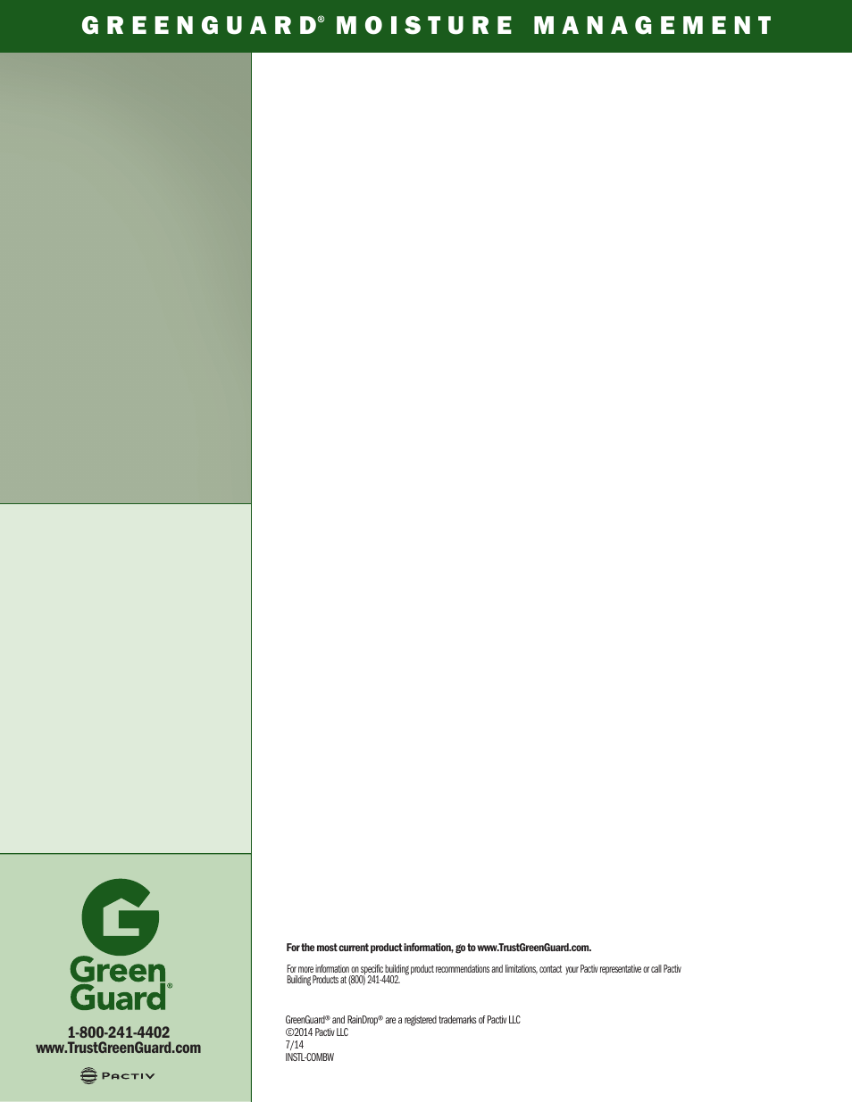 GreenGuard Commercial Building Wraps User Manual | Page 16 / 16