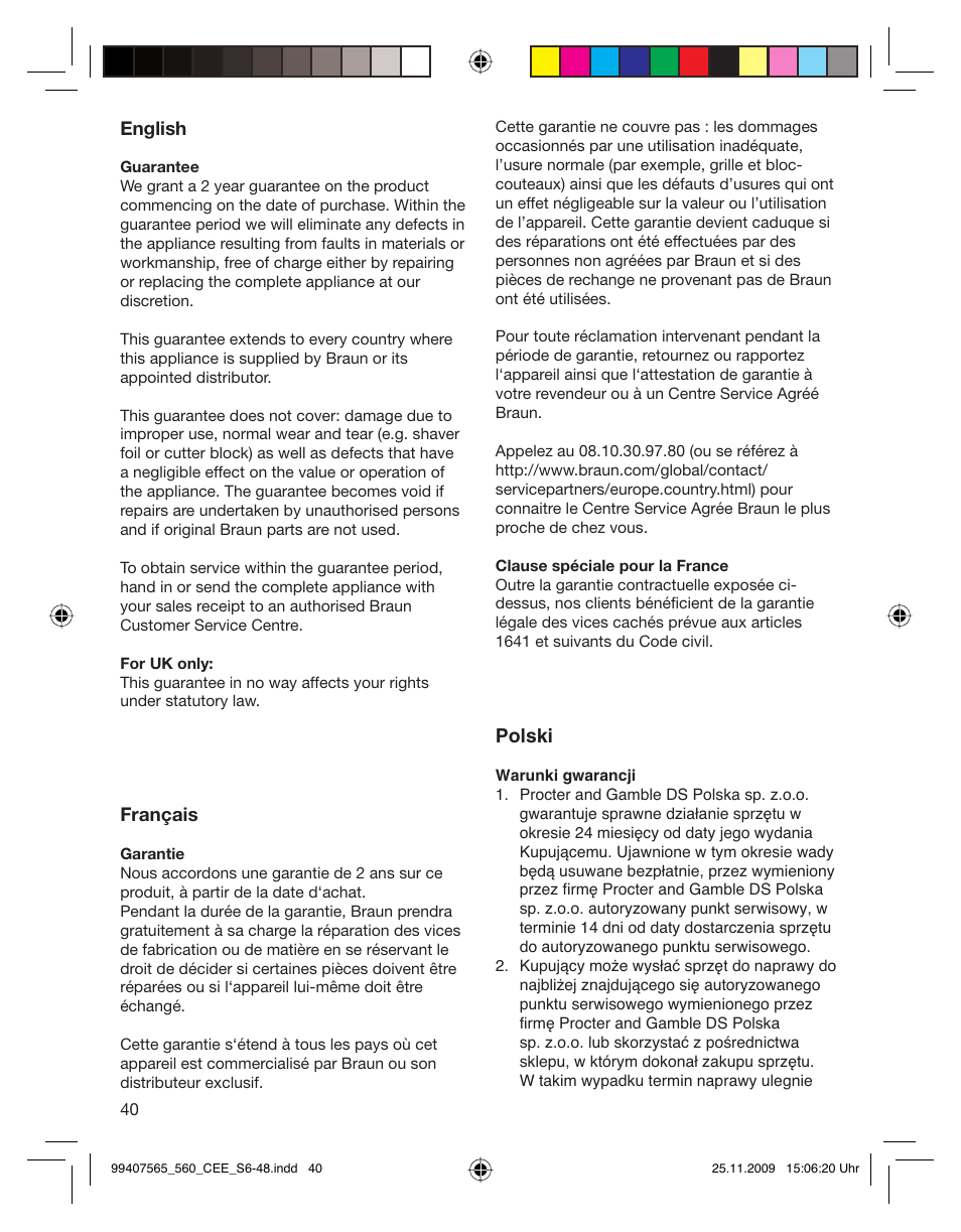 Braun 550 User Manual | Page 39 / 44