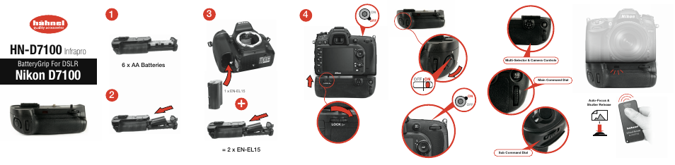 Hahnel HN-D7100 Battery Grip (for Nikon) User Manual | 2 pages