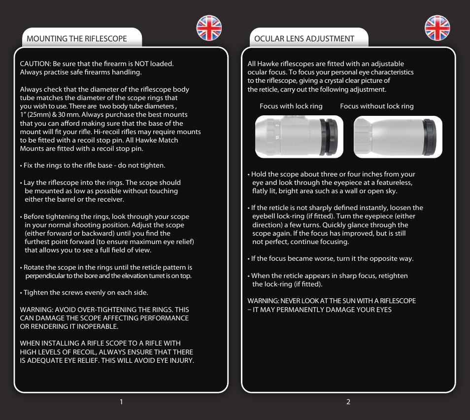 Riflescope manual english2 | Hawke Optics Sport HD 4x40 User Manual | Page 2 / 7
