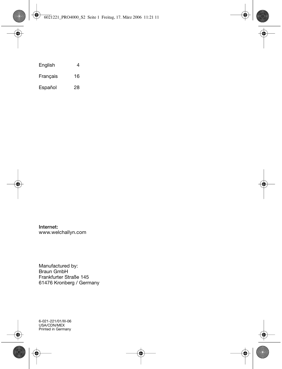 Braun ThermoScan PRO 4000 User Manual | Page 2 / 46