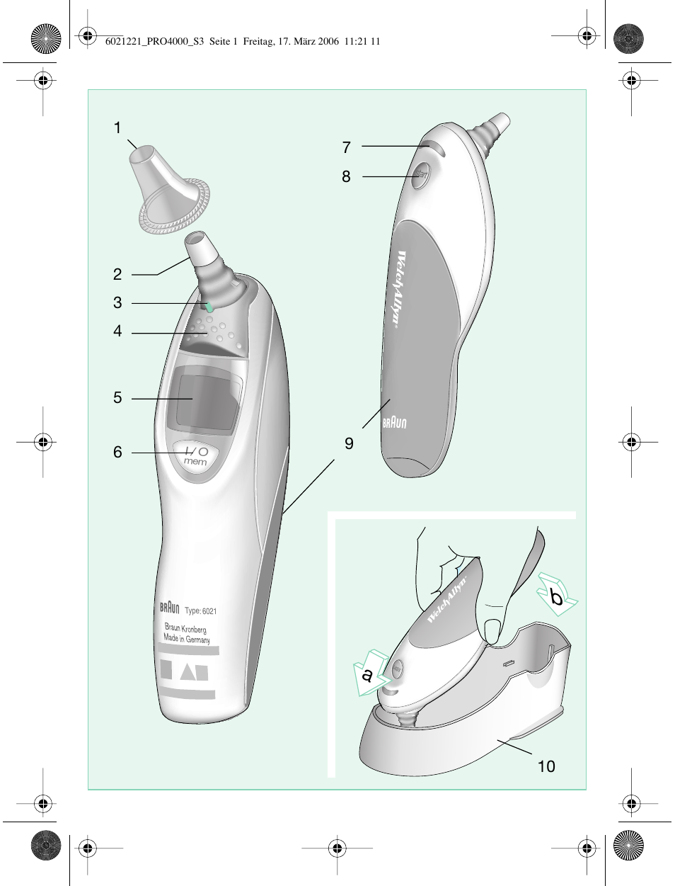 Braun ThermoScan PRO 4000 User Manual | Page 3 / 46