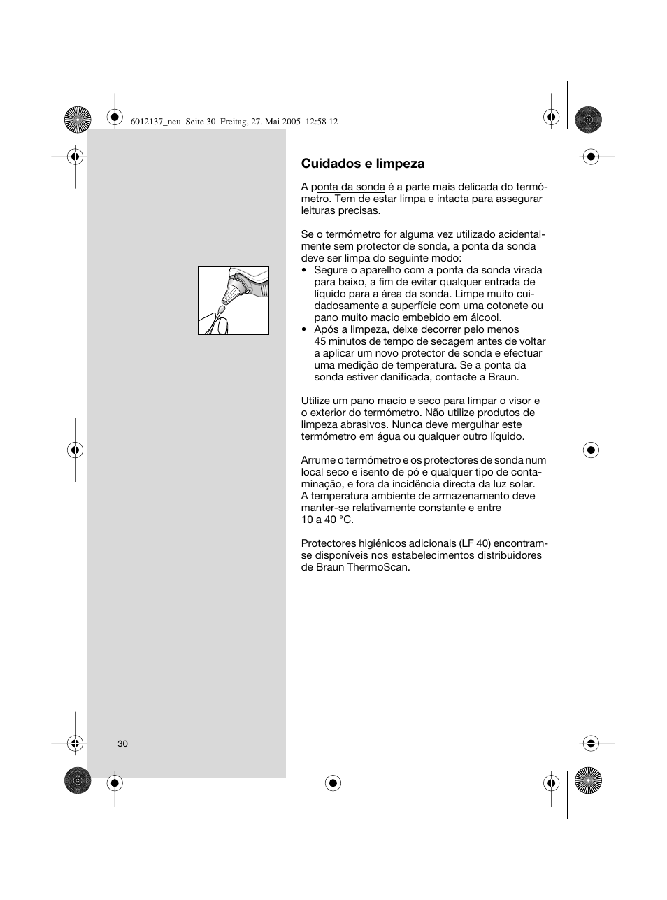 Braun ThermoScan IRT 3020 User Manual | Page 30 / 48