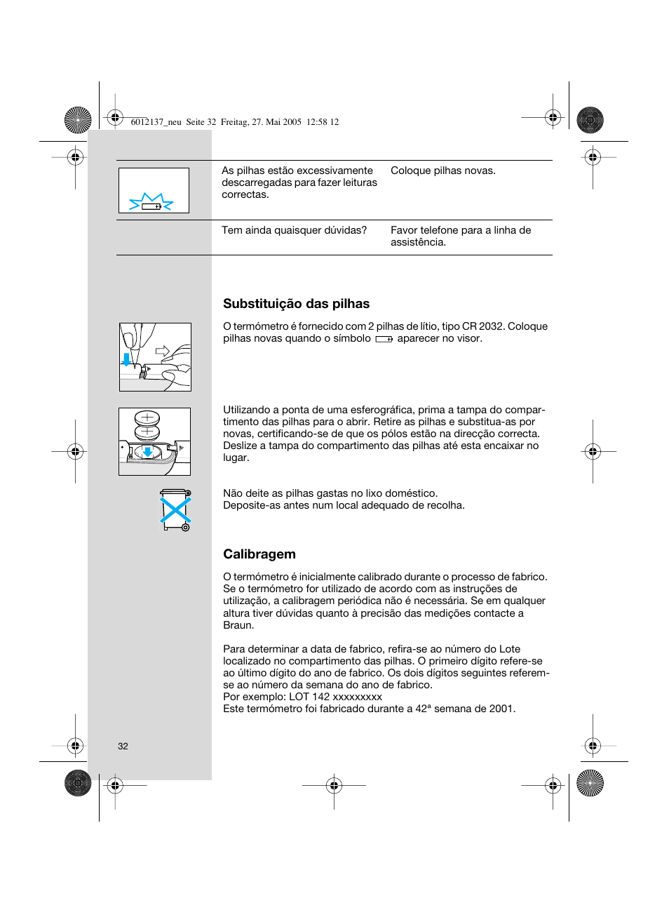 Braun ThermoScan IRT 3020 User Manual | Page 32 / 48