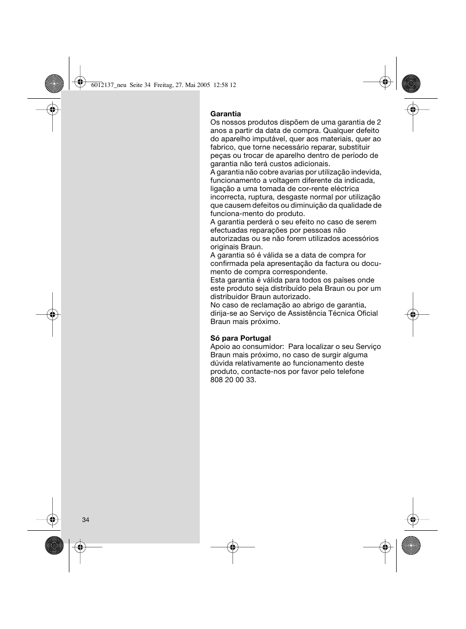 Braun ThermoScan IRT 3020 User Manual | Page 34 / 48