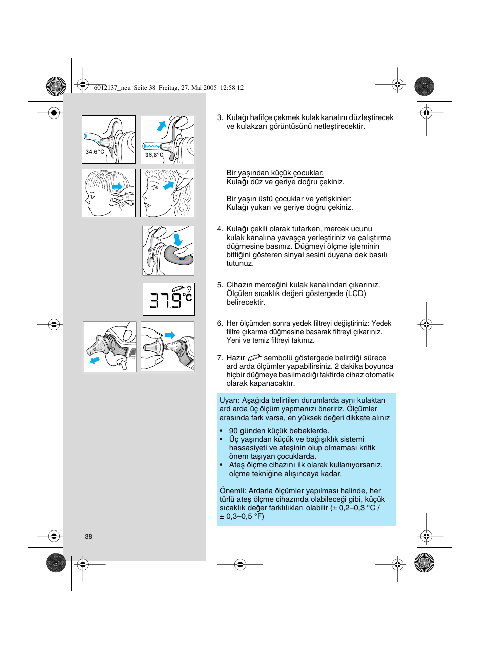 Braun ThermoScan IRT 3020 User Manual | Page 38 / 48
