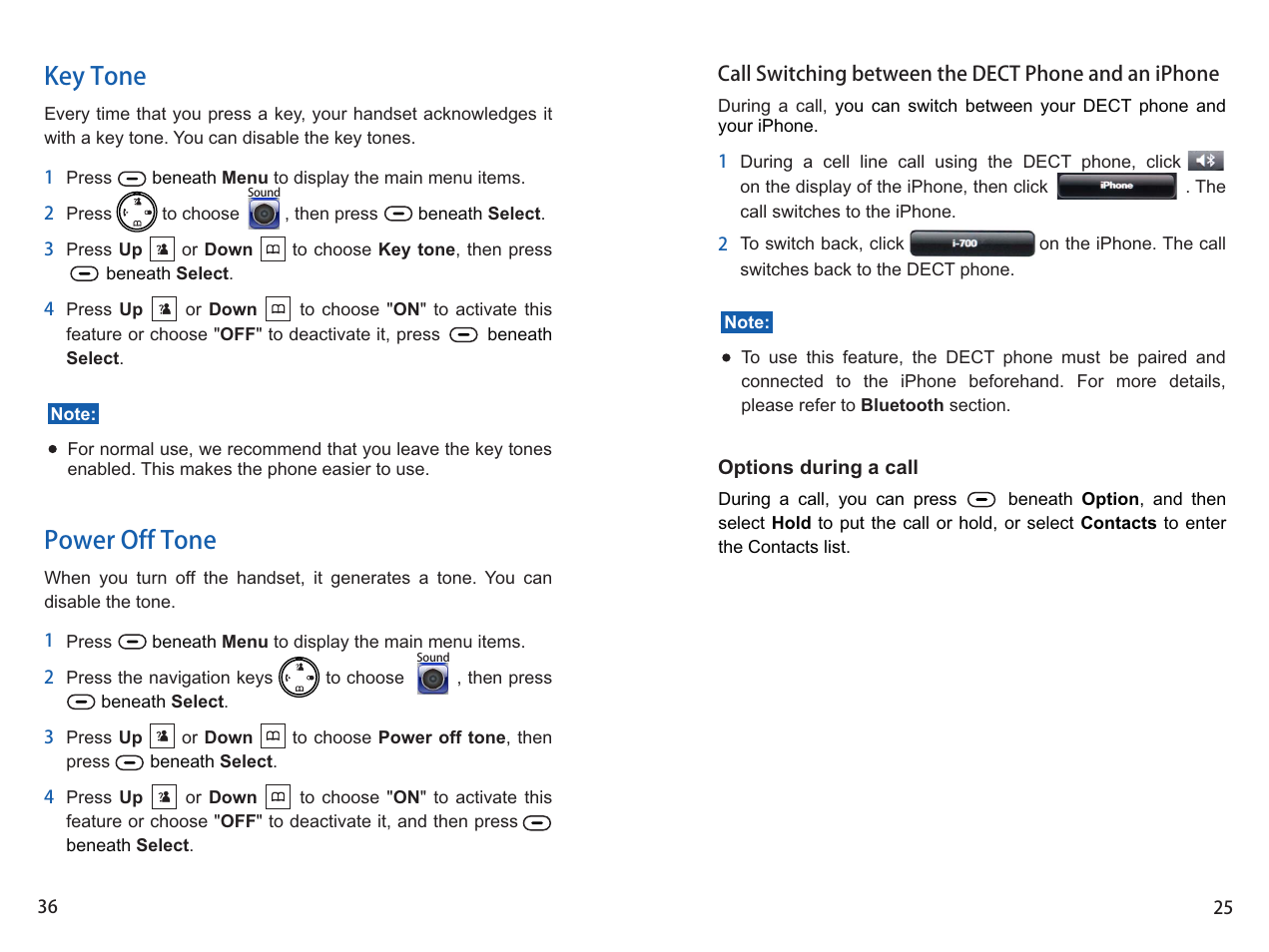 Key tone power off tone | iCreation i-700 User Manual | Page 26 / 62