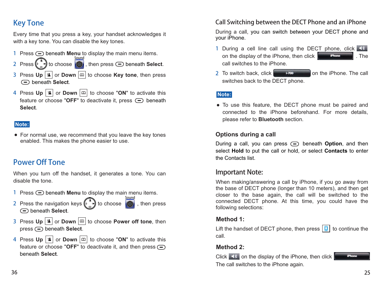 Key tone power off tone | iCreation i-700 Extension User Manual | Page 37 / 62