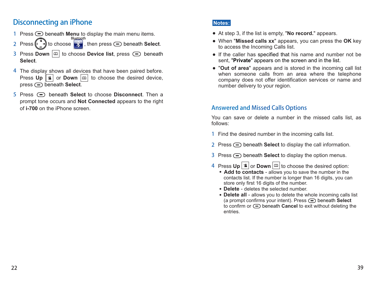 Disconnecting an iphone | iCreation i-700 Extension User Manual | Page 40 / 62