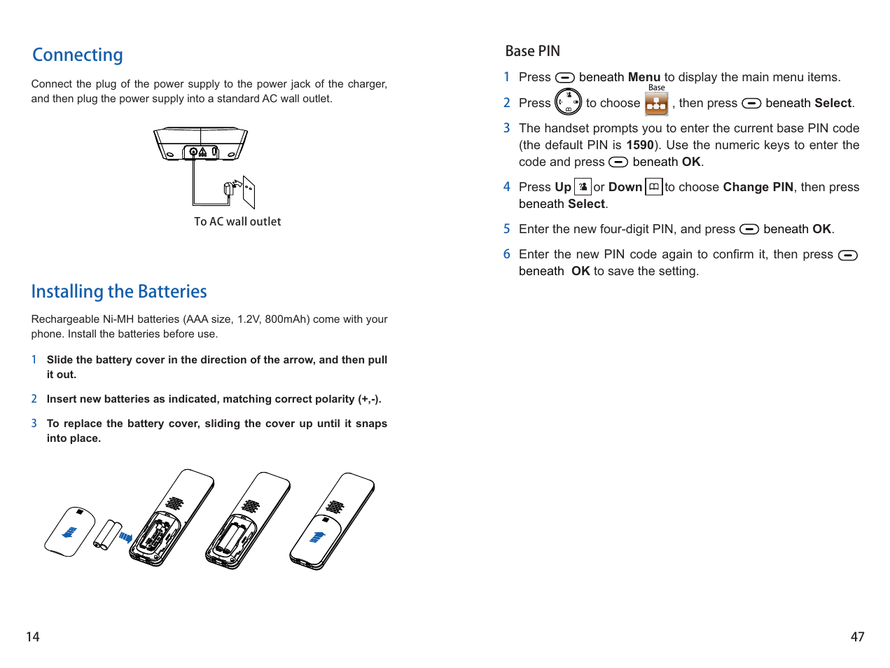 Connecting installing the batteries | iCreation i-700 Extension User Manual | Page 48 / 62