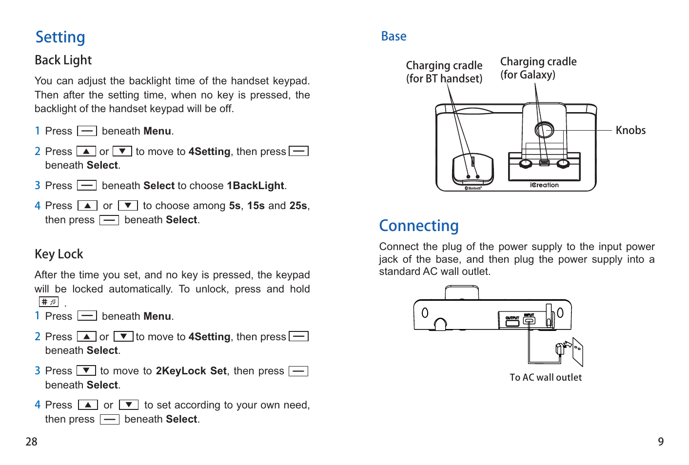 Setting, Connecting | iCreation G-501 User Manual | Page 10 / 38