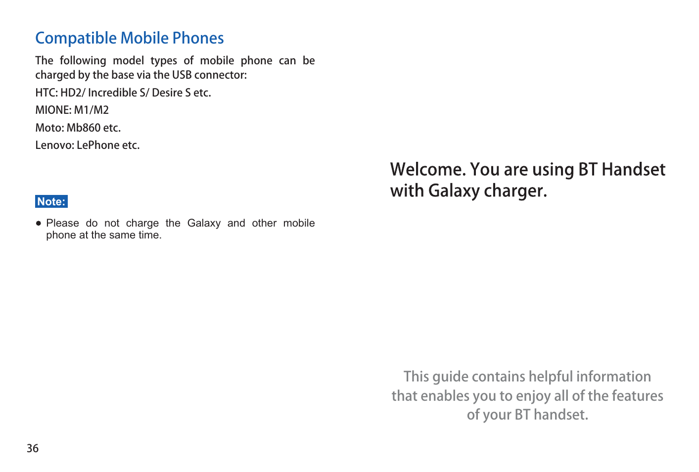 Compatible mobile phones | iCreation G-501 User Manual | Page 2 / 38