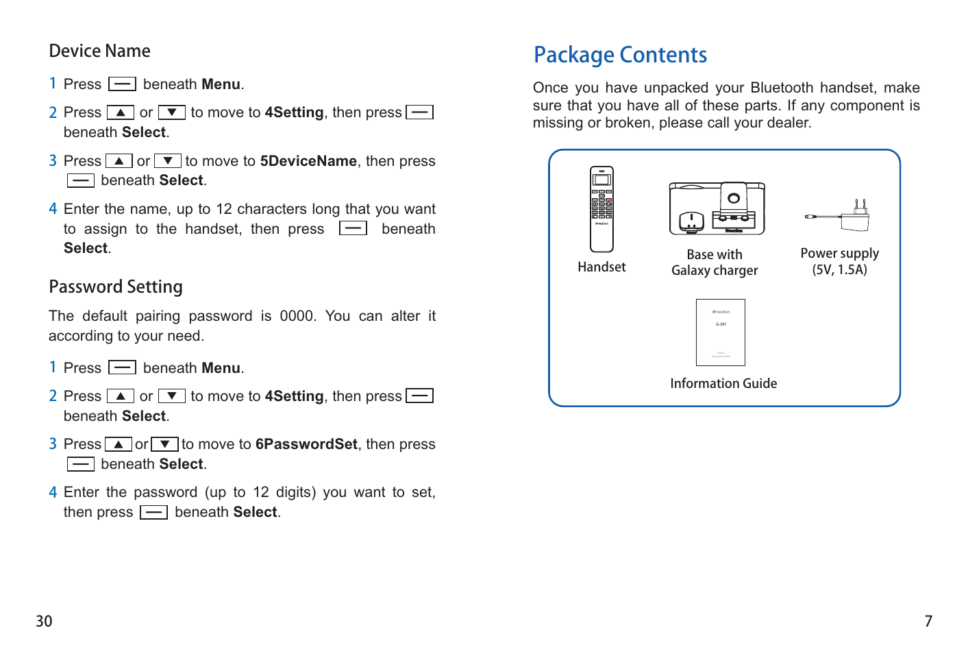 Package contents | iCreation G-501 User Manual | Page 31 / 38