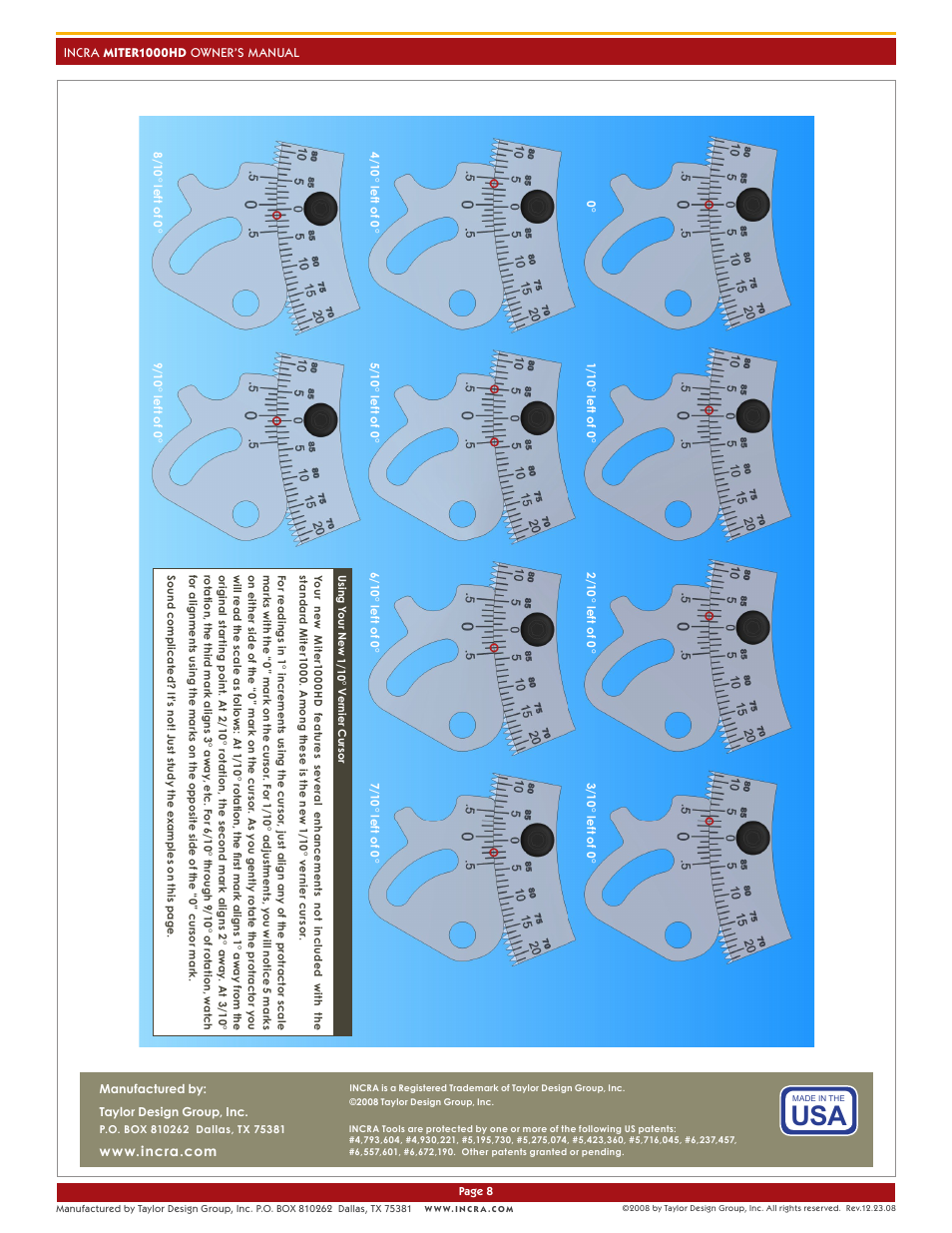 INCRA Miter 1000HD User Manual | Page 8 / 8
