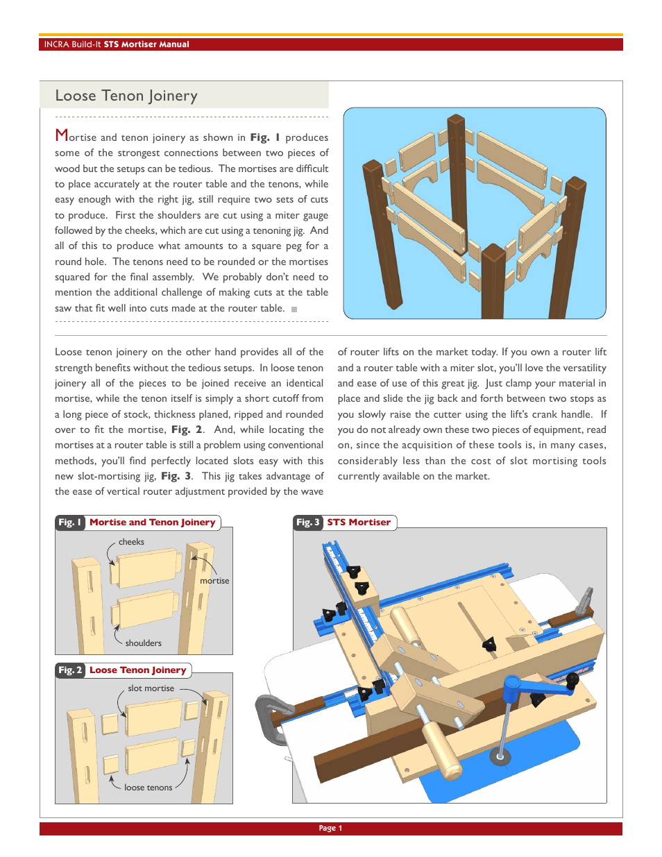 Loose tenon joinery | INCRA Build-It STS Mortiser User Manual | Page 2 / 12