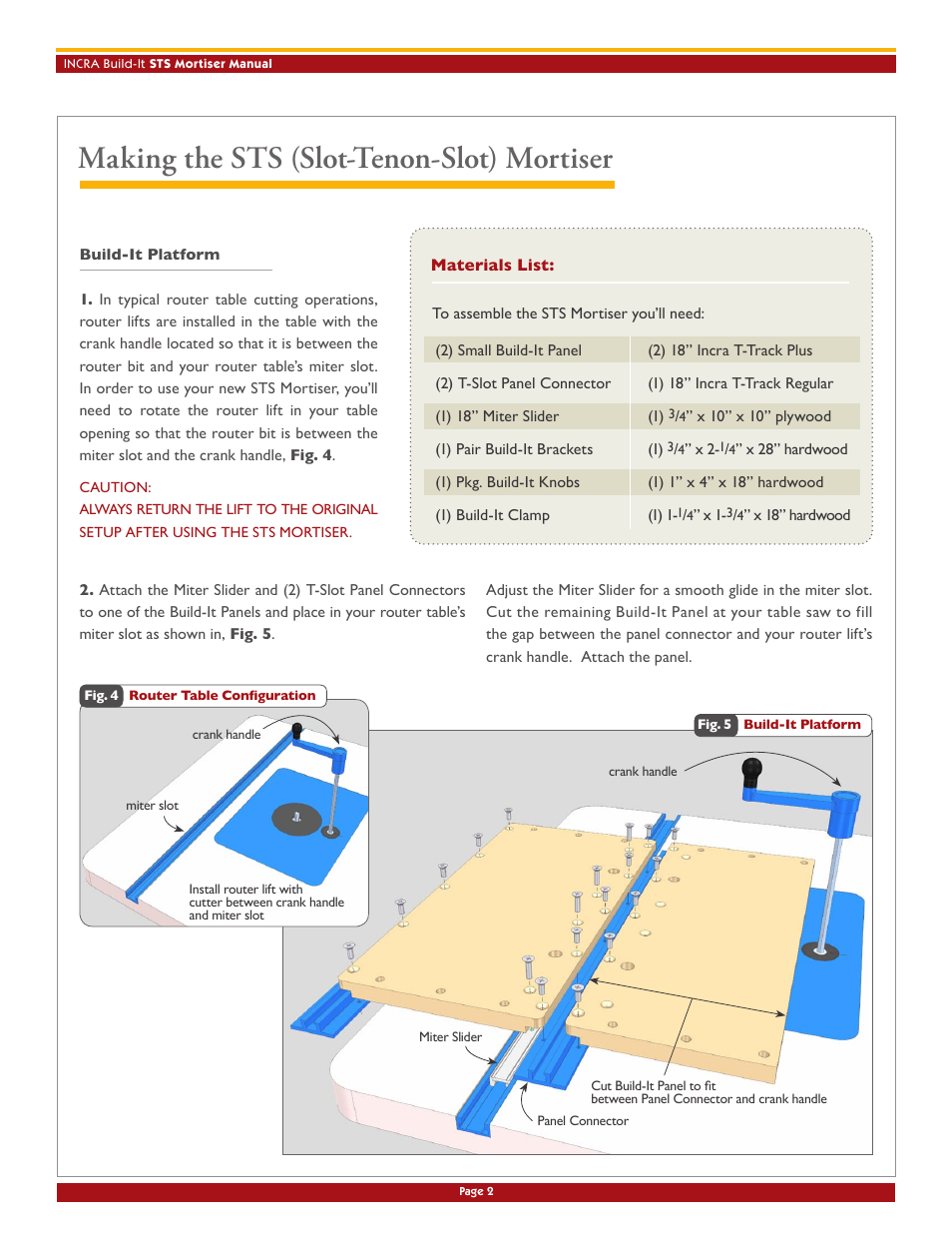 Making the sts (slot-tenon-slot) mortiser | INCRA Build-It STS Mortiser User Manual | Page 3 / 12
