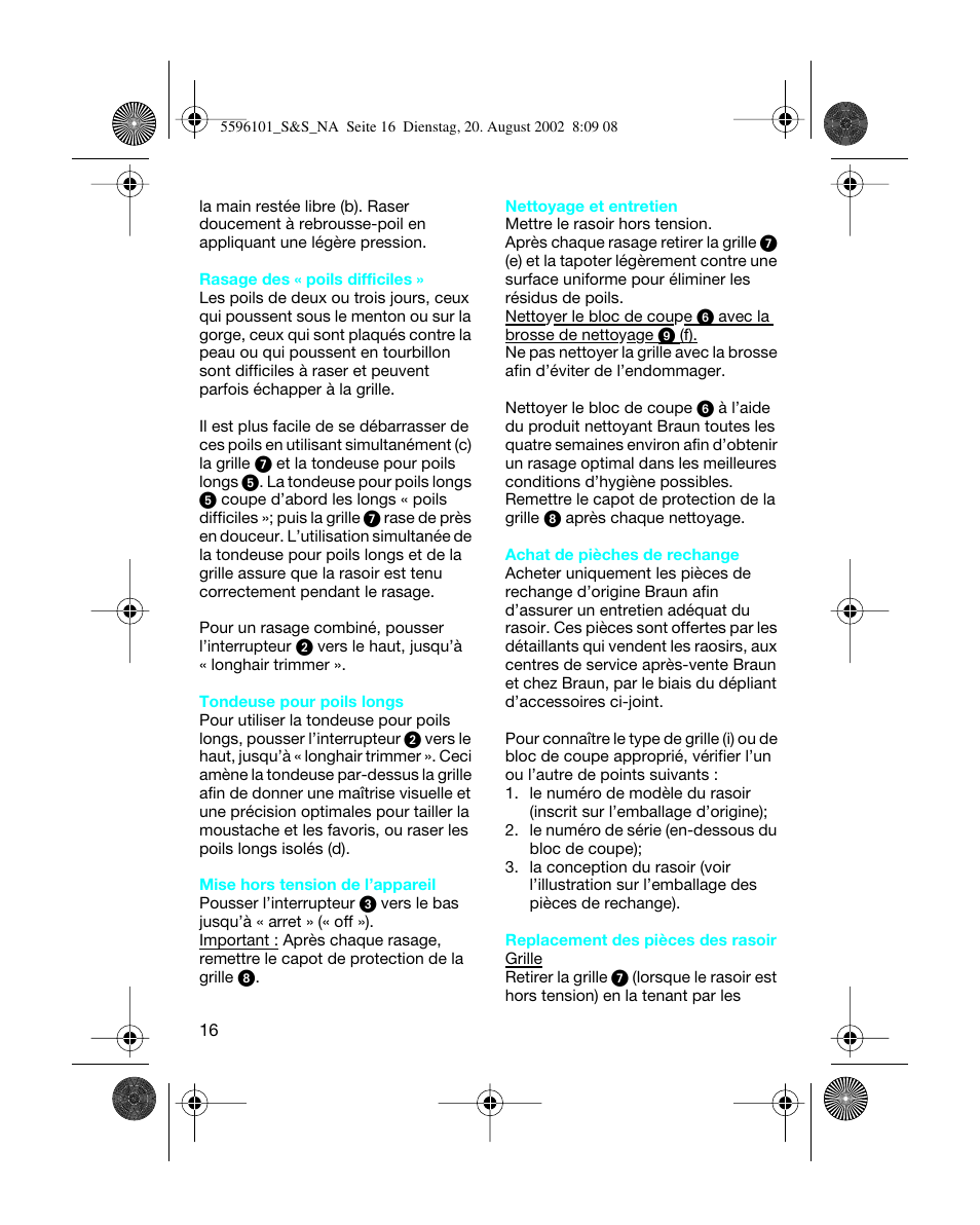 Braun 5596 User Manual | Page 16 / 25
