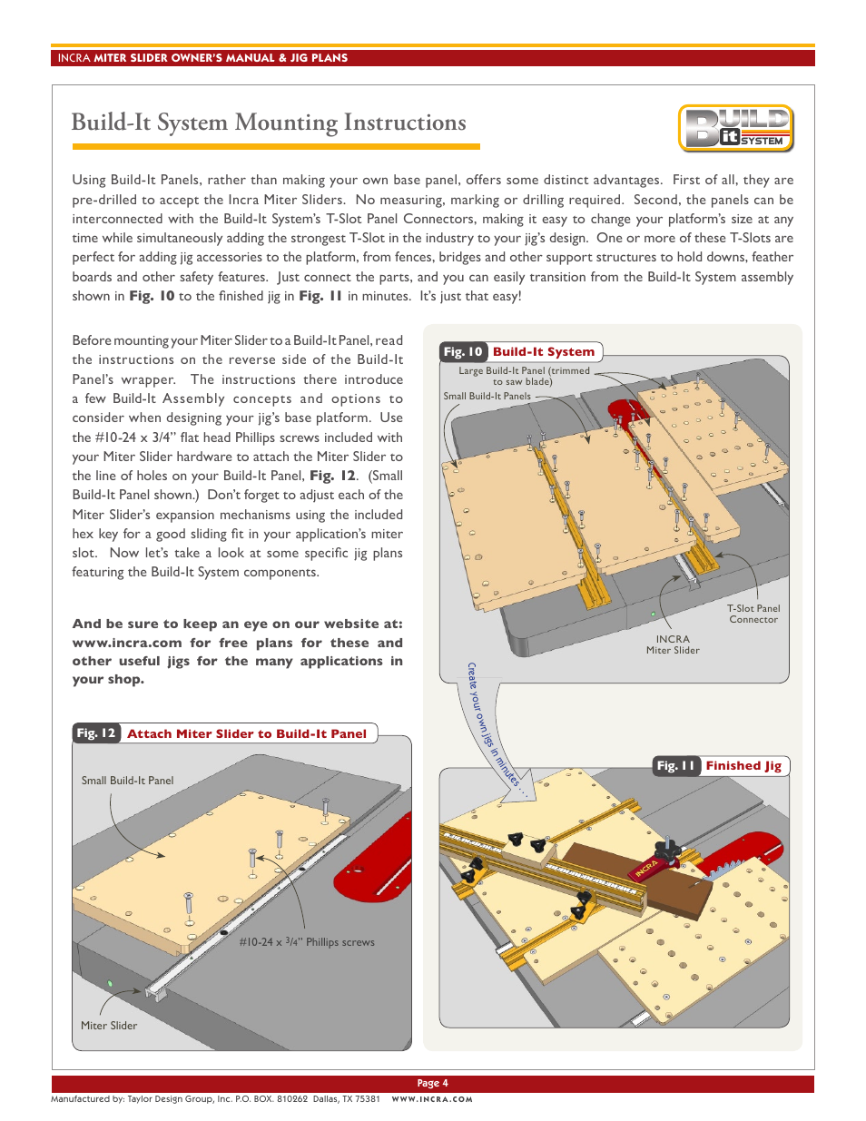 Build-it system mounting instructions | INCRA Miter Slider User Manual | Page 4 / 8