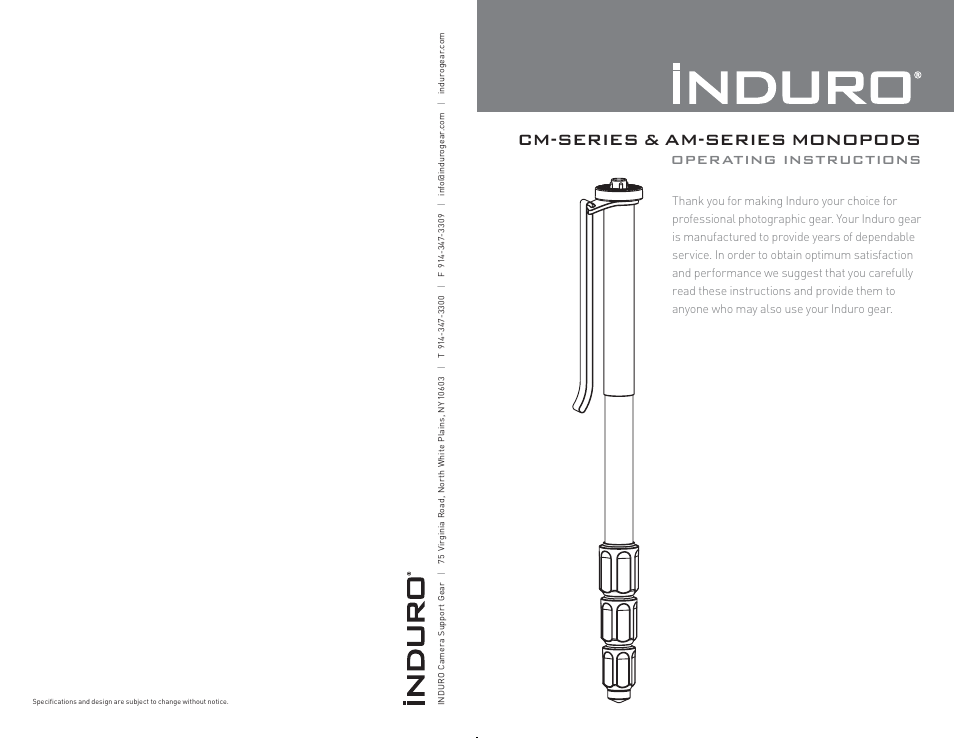 Induro AM Monopod User Manual | 2 pages