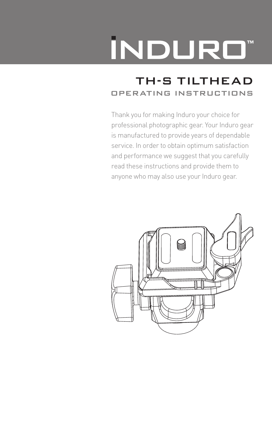 Induro TH-S TiltHead User Manual | 4 pages