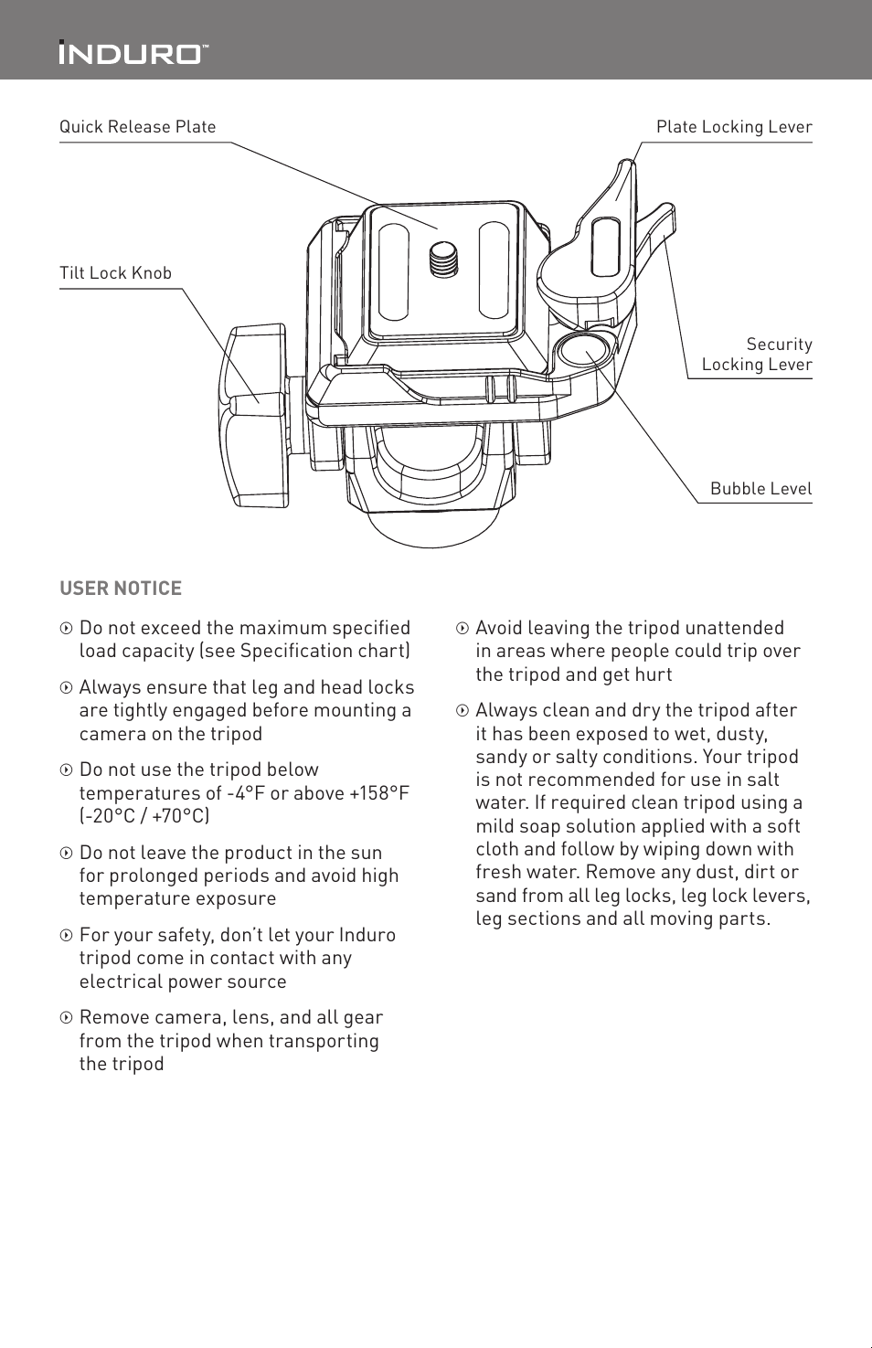 Induro TH-S TiltHead User Manual | Page 2 / 4