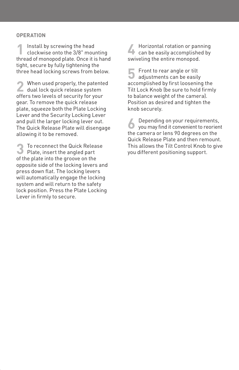Induro TH-S TiltHead User Manual | Page 3 / 4