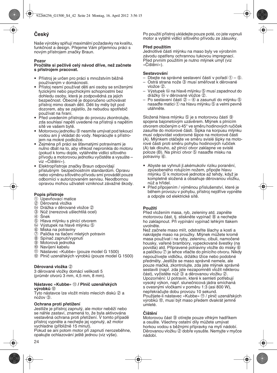 Braun Multiquick 5 G 1500 User Manual | Page 24 / 41