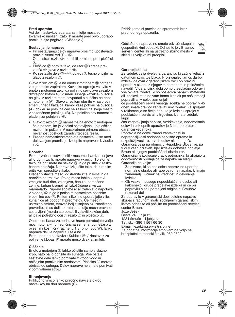 Braun Multiquick 5 G 1500 User Manual | Page 29 / 41