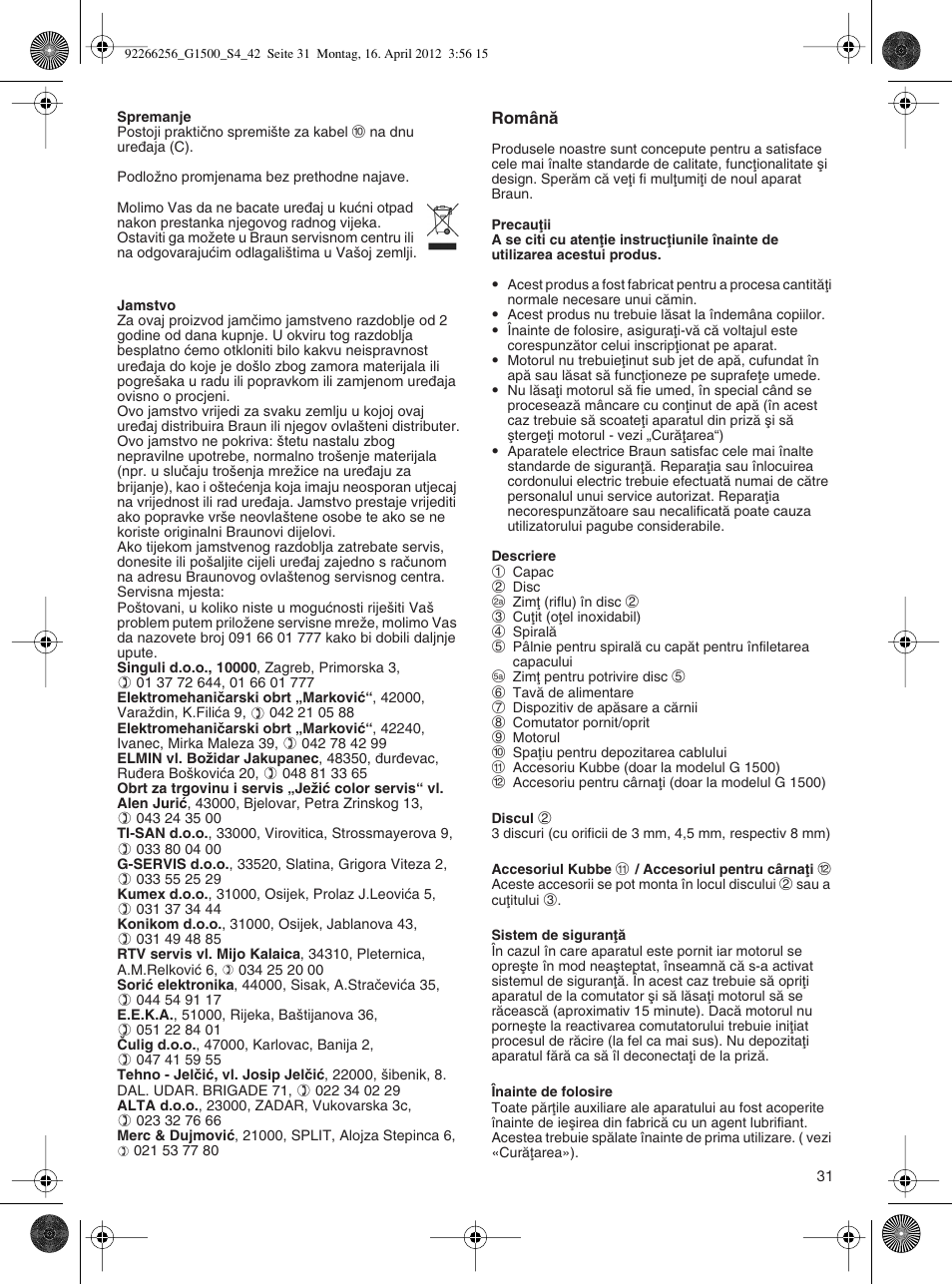 Braun Multiquick 5 G 1500 User Manual | Page 31 / 41