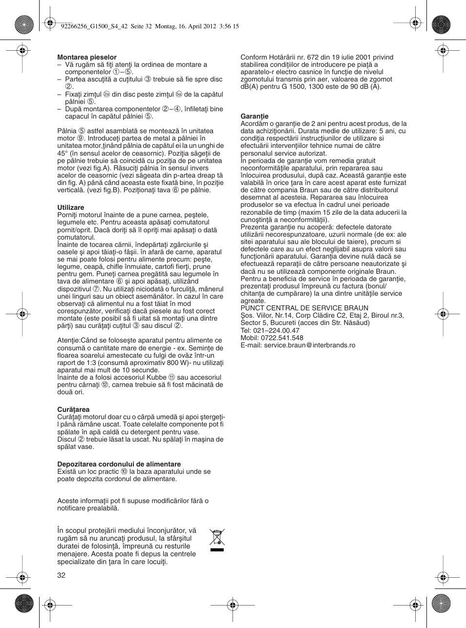 Braun Multiquick 5 G 1500 User Manual | Page 32 / 41