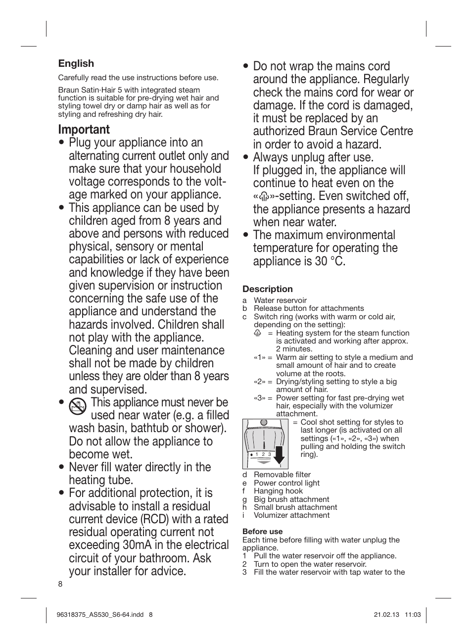 Braun Satin Hair 5 AS 530 User Manual | Page 7 / 59