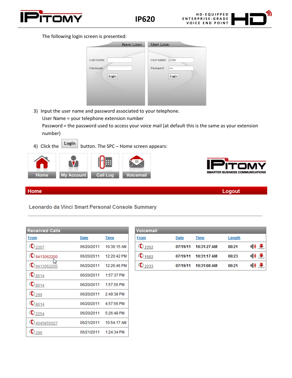 Ip620 | IPitomy IP620 User Manual User Manual | Page 33 / 52