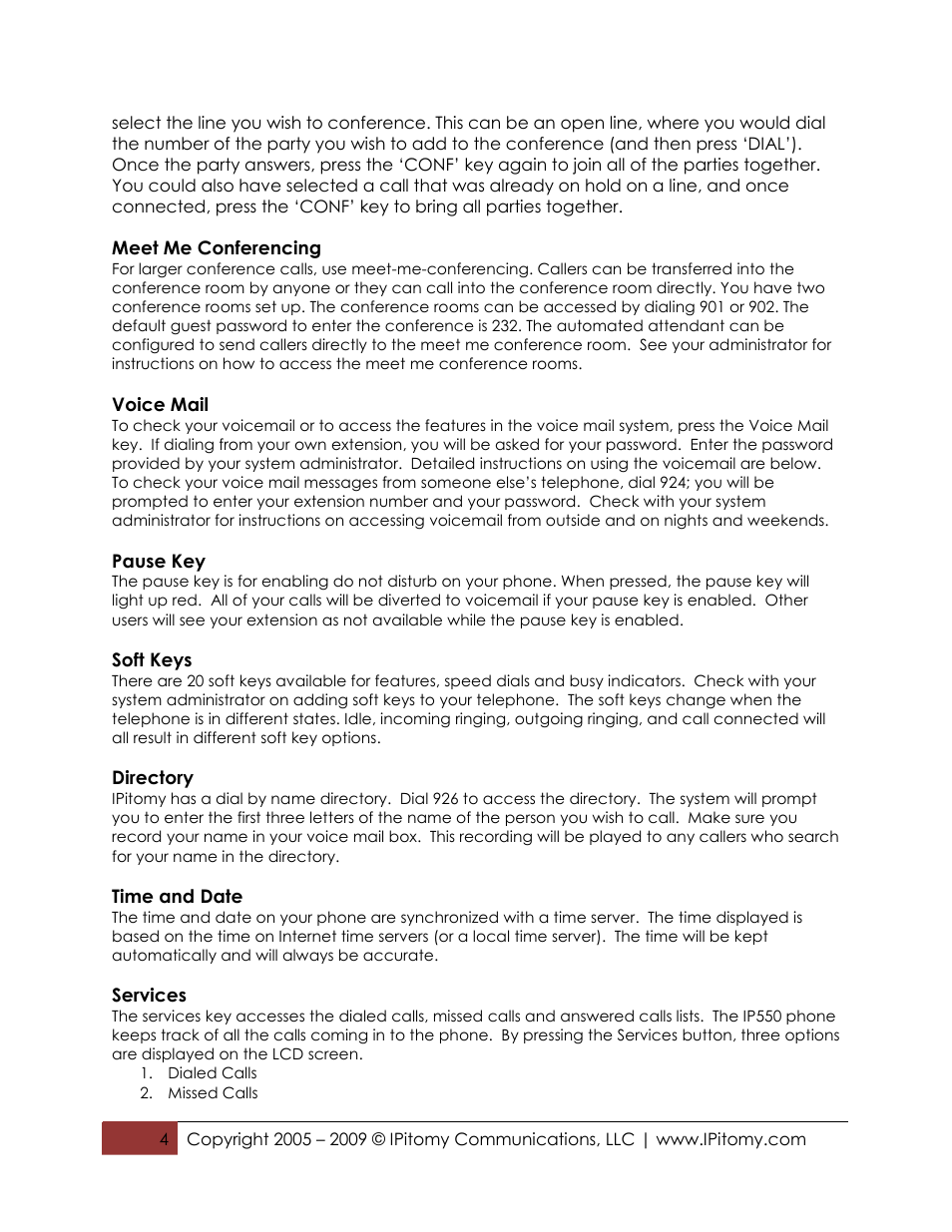 IPitomy IP550 Desktop Reference Guide User Manual | Page 4 / 10